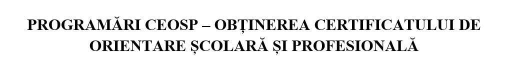 Programări CEOSP